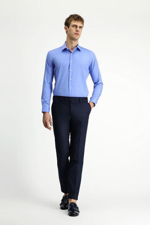 Sky Blue Long Sleeve Slim Fit Classic Cotton Shirt