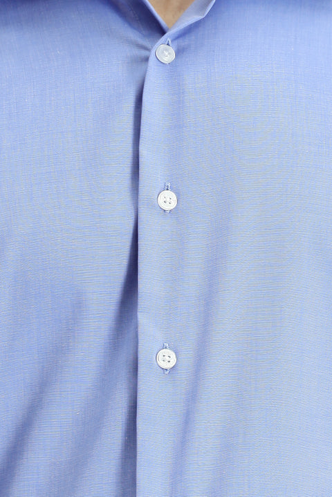 Sky Blue Long Sleeve Slim Fit Classic Cotton Shirt