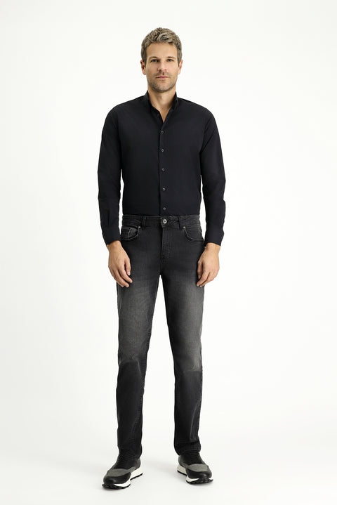 Dark Navy Techno-Line Long Sleeve Slim Fit Lycra Shirt