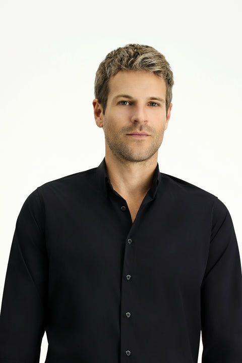 Dark Navy Techno-Line Long Sleeve Slim Fit Lycra Shirt