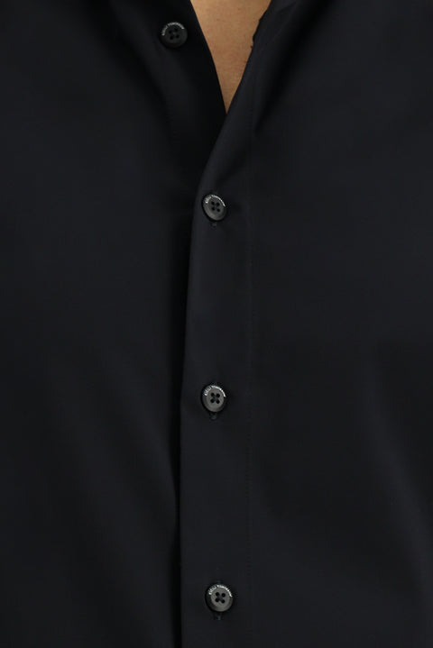 Dark Navy Techno-Line Long Sleeve Slim Fit Lycra Shirt