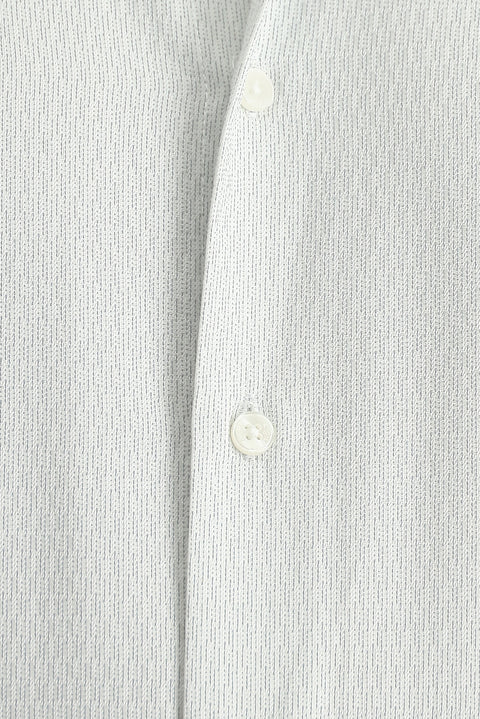 Light Grey Long Sleeve Slim Fit Patterned Cotton Easy-Iron Button-Down Collar Shirt