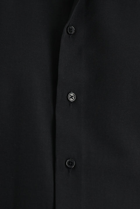 Black Long-Sleeve Slim Fit Classic Cotton Easy-Iron Shirt