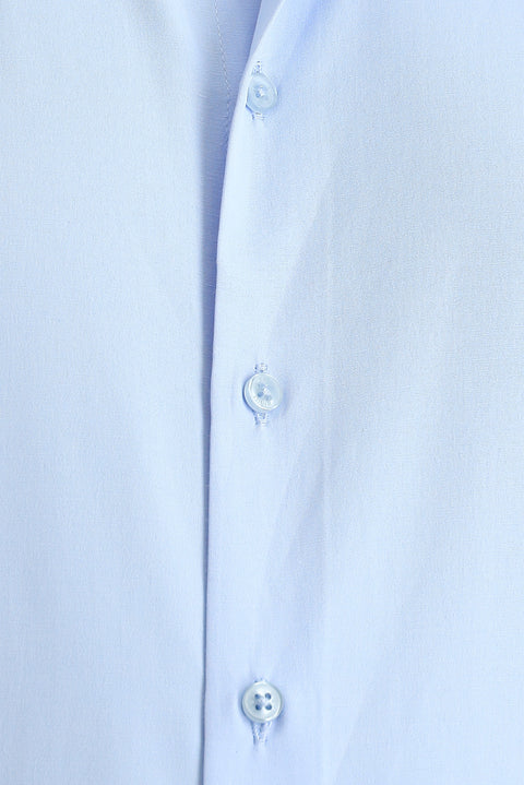 Light Blue Long-Sleeve Slim Fit Classic Cotton Easy-Iron Shirt