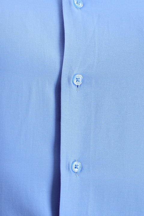 Blue Long-Sleeve Slim Fit Classic Cotton Easy-Iron Shirt