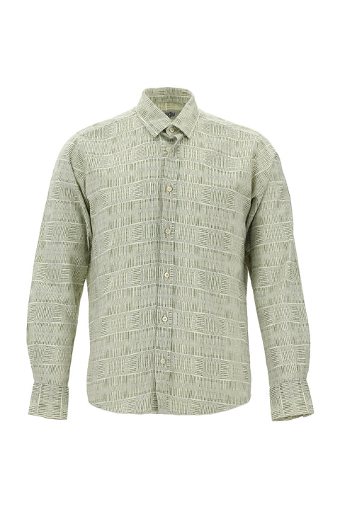 Light Khaki Long Sleeve Slim Fit Narrow Cut Shirt