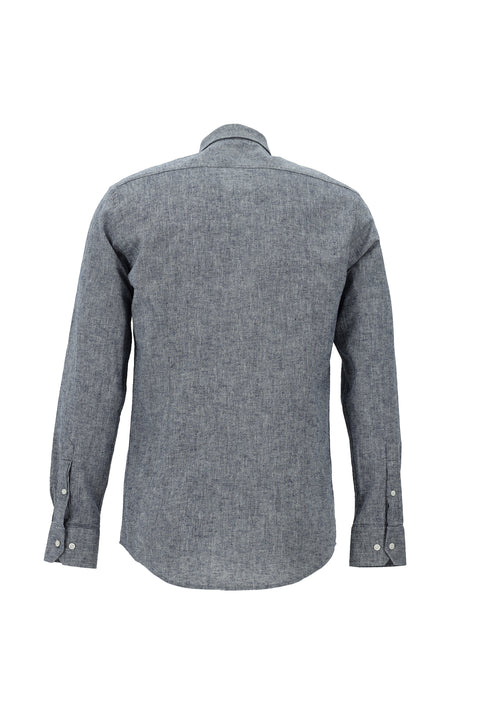 Koyu Lacivert Uzun Kol Slim Fit Gömlek