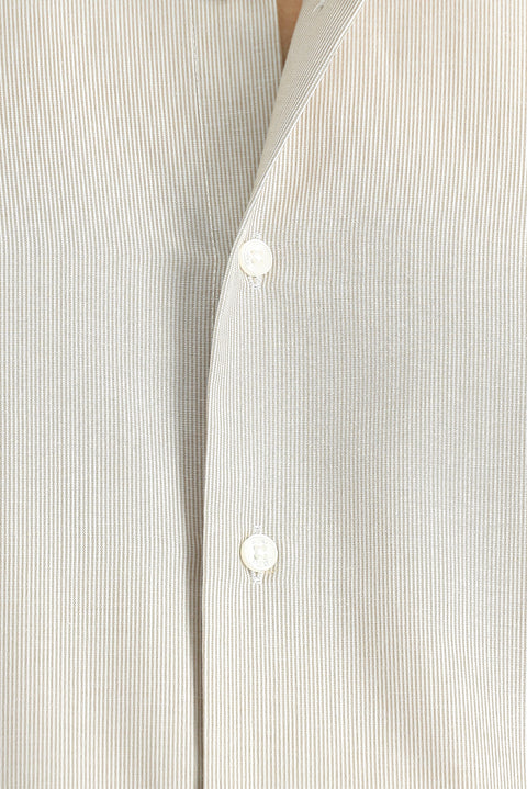 Light Mink Long Sleeve Classic Striped Cotton Easy-Iron Shirt