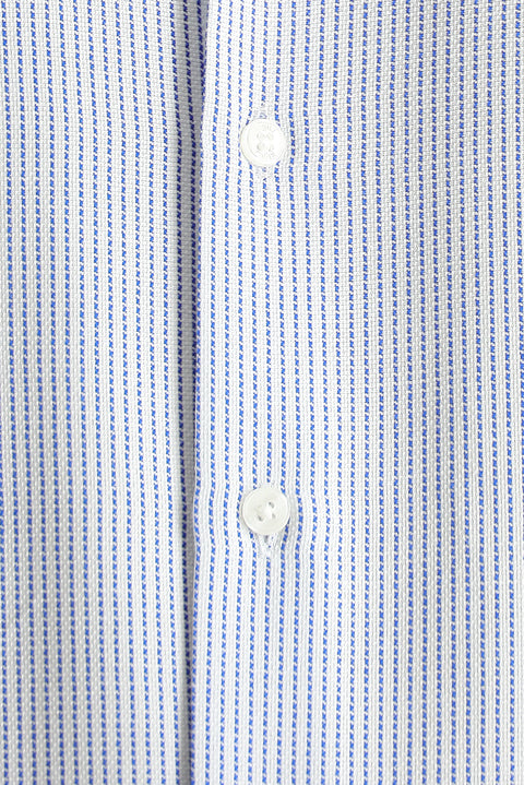 Dark Blue Long Sleeve Classic Striped Cotton Easy-Iron Shirt