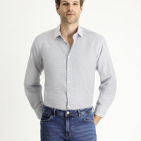 Light Mink Long Sleeve Regular Fit Plaid Cotton Easy-Iron Shirt