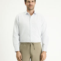 Blue Long Sleeve Regular Fit Patterned Cotton Easy-Iron Shirt