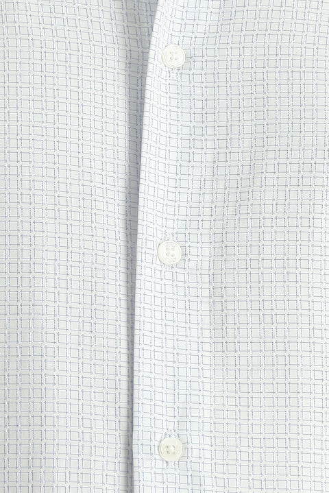 Blue Long Sleeve Regular Fit Patterned Cotton Easy-Iron Shirt