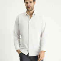 Light Mink Long Sleeve Regular Fit Patterned Cotton Easy-Iron Shirt