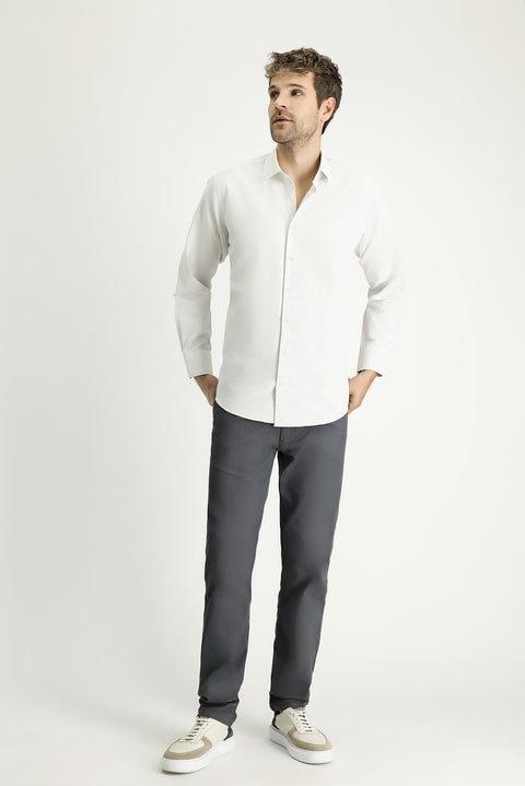 Light Mink Long Sleeve Regular Fit Patterned Cotton Easy-Iron Shirt