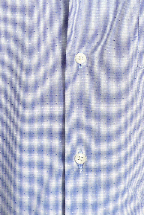 Dark Blue Short Sleeve Regular Fit Patterned Cotton Shirt