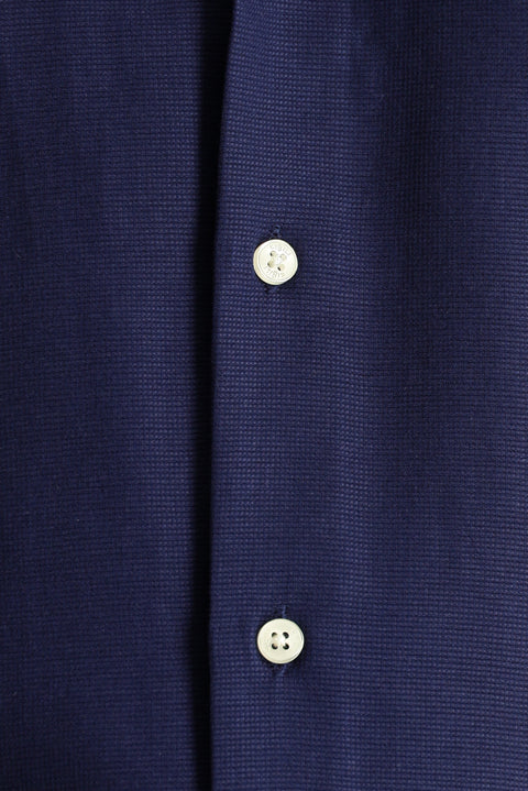 Dark Navy Short Sleeve Regular Fit Patterned Cotton Easy-Iron Shirt