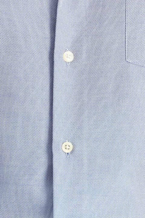 Dark Blue Short Sleeve Regular Fit Patterned Cotton Easy-Iron Shirt