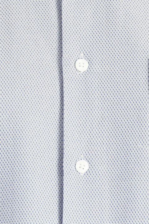 Light Navy Short Sleeve Regular Fit Patterned Cotton Easy-Iron Shirt