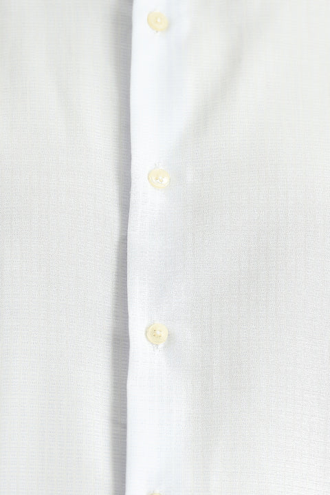 Light Blue Short Sleeve Regular Fit Striped Cotton Easy-Iron Button-Down Collar Shirt
