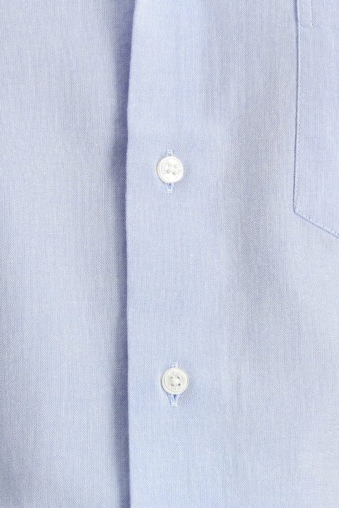 Light Blue Short Sleeve Regular Fit Patterned Cotton Shirt