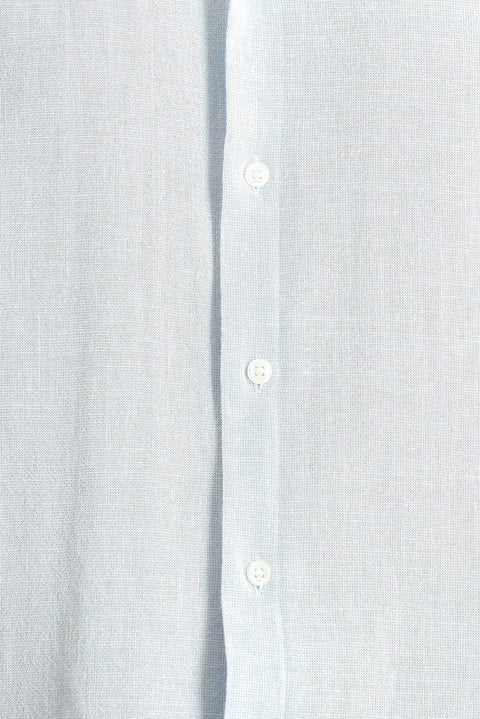 Light Blue Short Sleeve Regular Fit Patterned Cotton Button-Down Collar Shirt