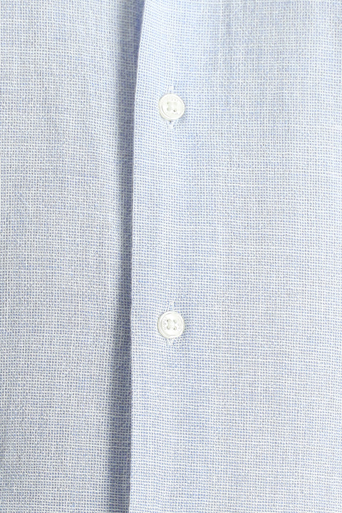 Blue Short Sleeve Regular Fit Patterned Cotton Button-Down Collar Shirt