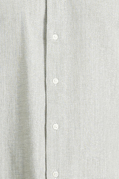 Light Khaki Short Sleeve Regular Fit Patterned Cotton Button-Down Collar Shirt