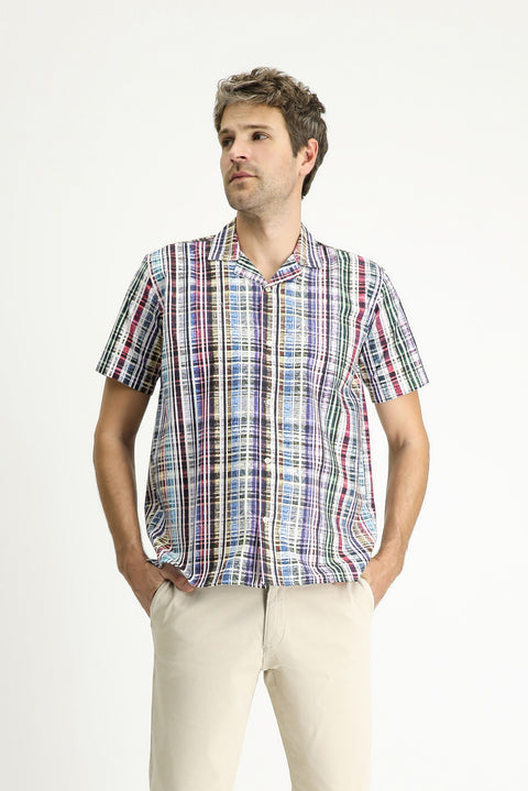 Dark Green Short Sleeve Regular Fit Patterned Cotton Shirt