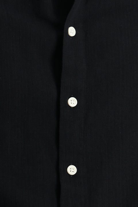 Black Short Sleeve Regular Fit Sport Cotton Button-Down Shirt