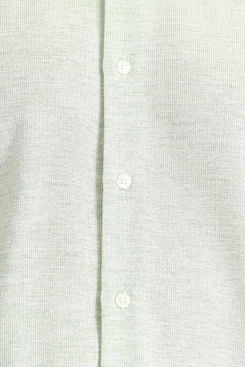 Light Green Short Sleeve Regular Fit Patterned Sporty Cotton Shirt