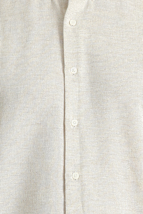 Light Mink Short Sleeve Regular Fit Patterned Sport Cotton Shirt