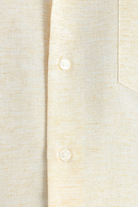Yellow Short-Sleeve Regular Fit Patterned Sporty Cotton Shirt
