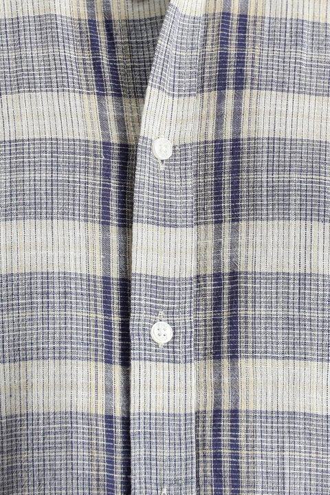 Light Anthracite Short Sleeve Regular Fit Plaid Sport Cotton Button-Down Shirt