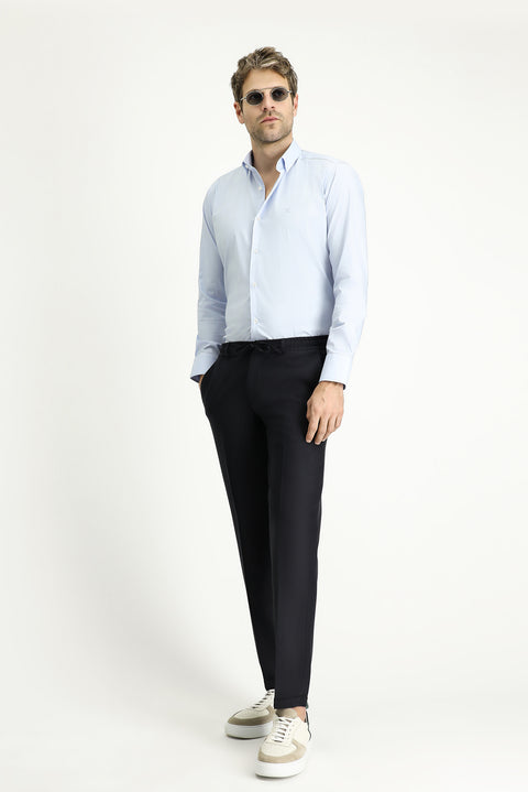 Light Blue Long Sleeve Slim Fit Classic Cotton Shirt