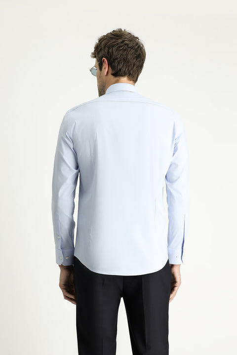 Light Blue Long Sleeve Slim Fit Classic Cotton Shirt