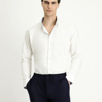 White Long Sleeve Slim Fit Classic Cotton Shirt