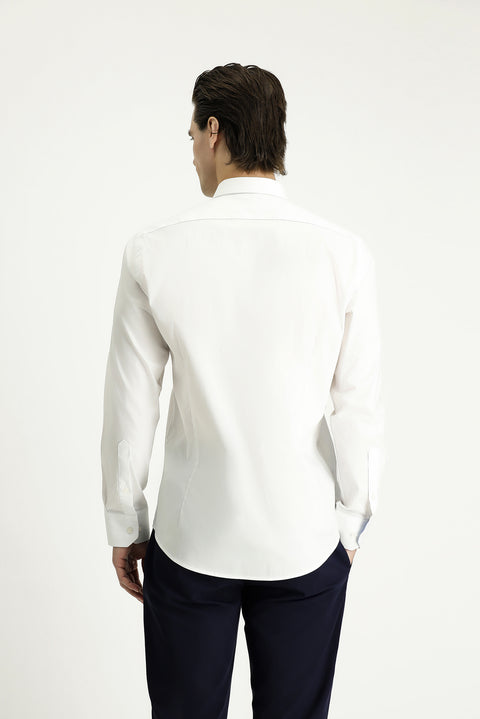 White Long Sleeve Slim Fit Classic Cotton Shirt