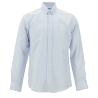 Light Blue Long Sleeve Slim Fit Striped Cotton Button-Down Collar Shirt