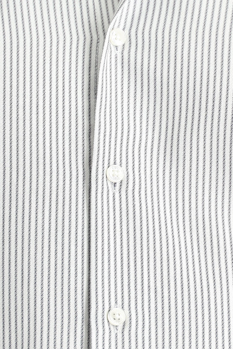 Black Long Sleeve Slim Fit Striped Cotton Easy-Iron Shirt