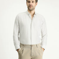Light Mink Long Sleeve Slim Fit Narrow Cut Striped Cotton Easy-Iron Shirt