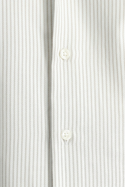 Light Mink Long Sleeve Slim Fit Narrow Cut Striped Cotton Easy-Iron Shirt