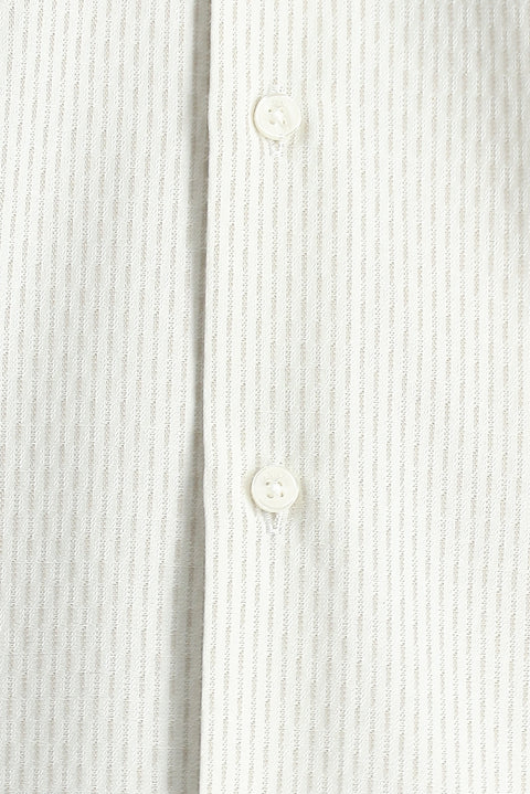Light Mink Long Sleeve Slim Fit Narrow Cut Striped Cotton Easy Iron Button-Down Collar Shirt