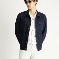 Medium Navy Oversize Seasonal Sport Cotton Jacket
