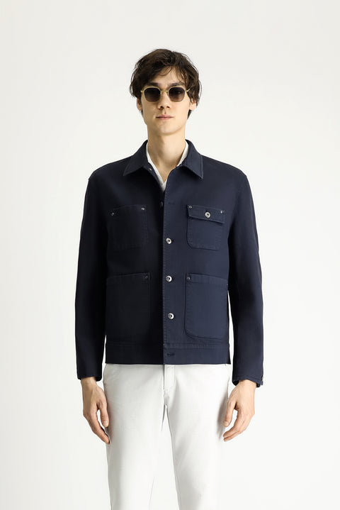 Medium Navy Oversize Seasonal Sport Cotton Jacket