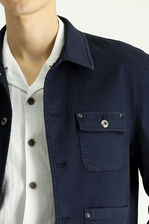 Medium Navy Oversize Seasonal Sport Cotton Jacket