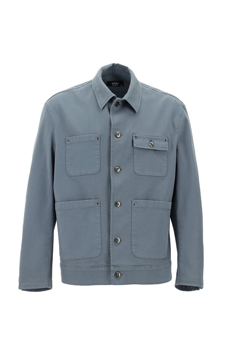 Blue Oversize Seasonal Cotton Sport Jacket