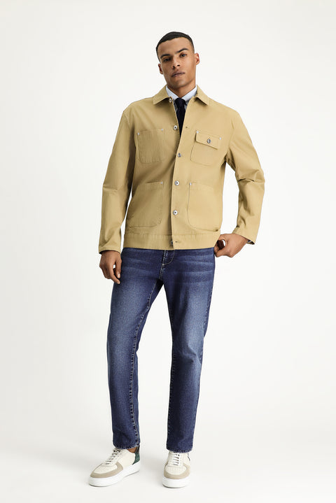 Light Beige Oversize Seasonal Sport Cotton Jacket/Coat