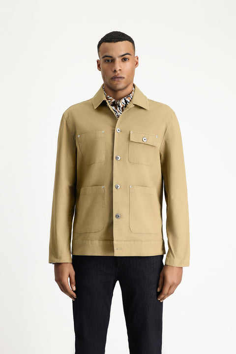Light Beige Oversize Seasonal Sport Cotton Jacket/Coat