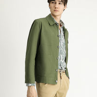 Medium Khaki Oversize Seasonal Sport Cotton Jacket/Coat