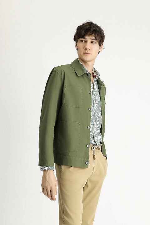 Medium Khaki Oversize Seasonal Sport Cotton Jacket/Coat